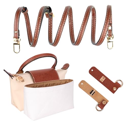 GADITIEK Lederriemen und Organizer für LongChamp Taschen, Mini-Taschengurt, Crossbody-Anzug für Longchamp, Handtaschen-Organizer, kompatibel mit LongChamp Tragetaschen-Einsatz (0,9 cm) von GADITIEK