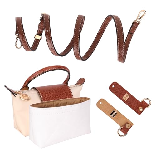 GADITIEK Lederriemen und Organizer für LongChamp Taschen, Mini-Taschengurt, Crossbody-Anzug für Longchamp, Handtaschen-Organizer, kompatibel mit LongChamp Tragetaschen-Einsatz (1,2 cm) von GADITIEK