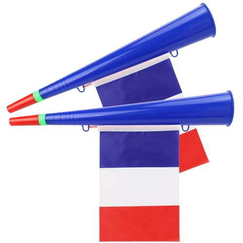 GADITIEK Vuvuzela Trompeten aus Kunststoff, 2 Stück, akustisches Warnsignal für Animation, Zubehör für Fußball und Sportfeiern, für Stadion von GADITIEK
