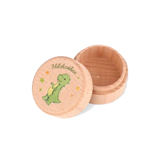 GADITIEK Zahndose Milchzähne für Mädchen und Jungen, Milchzahndose mit niedlichem Motiv, Zahnbox für Milchzähne, Geschenkideen zur Taufe und zum Geburtstag, neue Eltern Zahnfee Geschenk (Dinosaurier) von GADITIEK