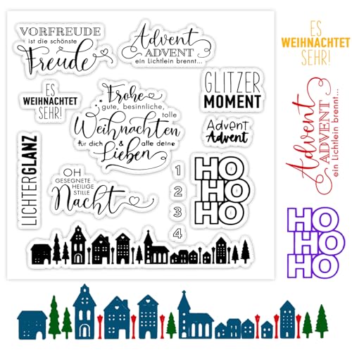 Stempel Weihnachten, Silikonstempel Weihnachten, Weihnachtsstempel, Stempel Frohe Weihnachten, Stempel Weihnachten Schriftzug, Stempelset Weihnachten, Clear Stamps (1) von GADITIEK