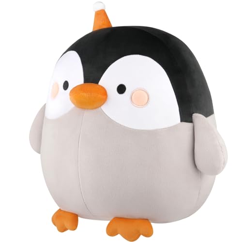 GAGAKU Plüschkissen Pinguin 30 cm Dicker Cartoon Zylindrischer Plüschtier Weiches Kawaii Leuchtet im Dunkeln Umarmbares Spielzeug für Mädchen und Jungen zum Geburtstag oder Valentinstag von GAGAKU