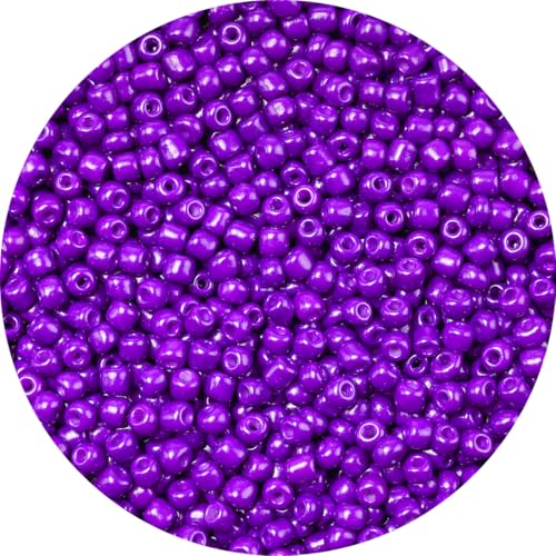 GAGANIU 2000 Stück violette Glas-Rocailles, bunte kleine 4 mm Perlen für Schmuckherstellung, Perlenbedarf. von GAGANIU