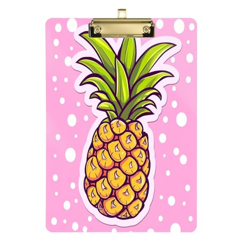 Ananas Dots Acryl-Klemmbrett, Acryl-Klemmbretter für Medizinstudenten, A4, Briefgröße 31,8 x 22,9 cm, Goldclip von GAIREG