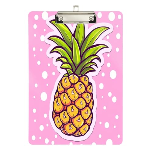 Ananas-Punkte-Klemmbretter, Acryl-Klemmbretter für Krankenschwestern, A4-Briefgröße 31,8 x 22,9 cm, silberner Clip von GAIREG