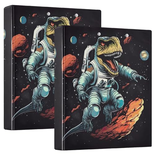 Astronaut Dinosaurier 3-Ringbuch 2er Set 3,8 cm Ordner College Binder von GAIREG