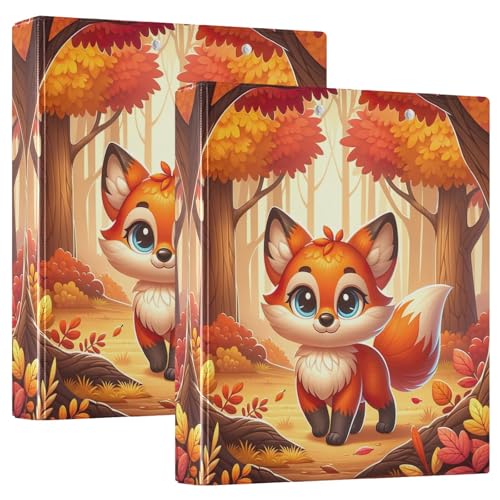 Autumn Cute Fox 3-Ringbuch, 2 Stück, 3,8 cm D-Ringbücher von GAIREG