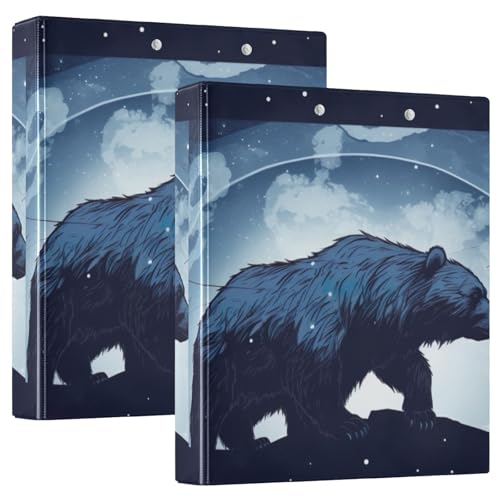 Bear in The Sky Ringbücher mit 3 Ringen, 3,8 cm, für Teenager-Mädchen, 2 Stück von GAIREG