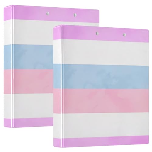 Bigender Sign Pride Flag Texture 3-Ringbuch Set mit 2 3,8 cm Ordnern, Schulhefter für Mittelschule von GAIREG