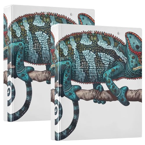 Blue Chameleon 3 Ringbuch D-Ringbuch, 3,8 cm, 2 Stück von GAIREG