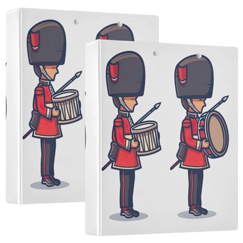 Cartoon British Guard 3-Ringbuch 2er Set 3,8 cm Ordner Schulordner für Mittelschule von GAIREG