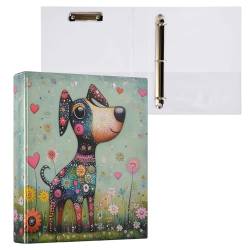 Colorful Art Dog Ringbuch, 3,8 cm, für 200 Blatt, D-Ringbücher von GAIREG