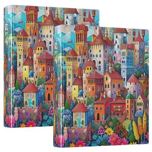 Colorful Castle 3,8 cm 3-Ringbuch für 200 Blatt Ordner für Büro, 2 Stück von GAIREG