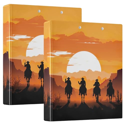 Cowboys in The Sunset 3-Ringbuch 2er Set 1 1/2 Zoll Binder Binder für die Schule von GAIREG