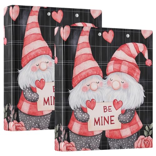 Cute Couple Gnomes Be Mine 3-Ringbuch, 2 Stück, 3,8 cm Ordner für College von GAIREG