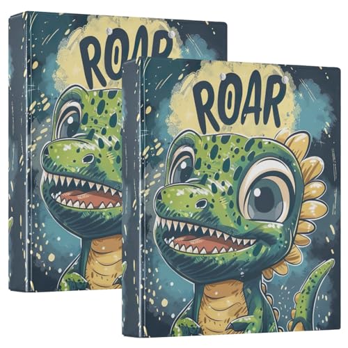 Cute Happy Dinosaur Grunge 3-Ringbuch Set mit 2 3,8 cm Ordnern für Jungen von GAIREG