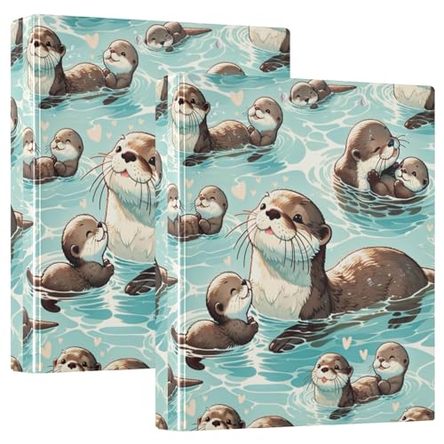 Cute Otters 3-Ring-Ordner, 3,8 cm, D-Ringbuch, 2 Stück von GAIREG