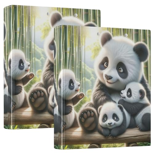 Cute Pandas Leichter 3-Ringbuch, niedliche Ordner, 3,8 cm, Lehrerbuch, 2 Stück von GAIREG