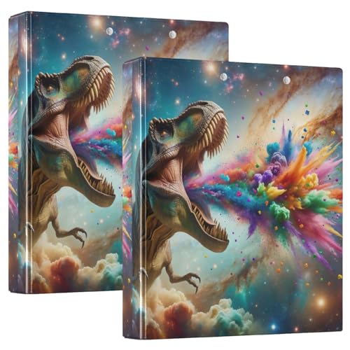 Dinosaur Spews Ringbuch mit 3 Ringen, 3,8 cm, für Schule, Ringbuch mit Taschen, 2 Stück von GAIREG