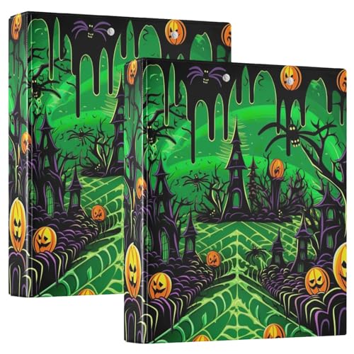 Drei-Ringbücher mit Halloween-Motiv, 3,8 cm, Grün, 2 Stück von GAIREG