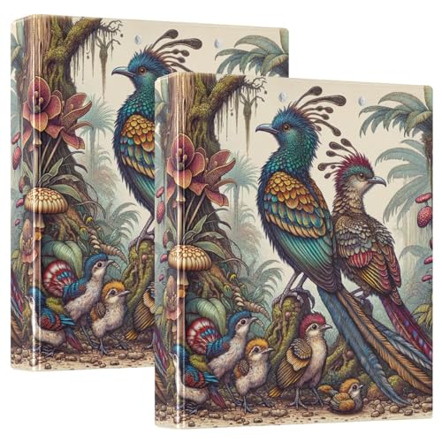 Forest Birds Family 3-Ringbuch, 2er-Set, D-Ringbuch, 3,8 cm, Büroordner von GAIREG