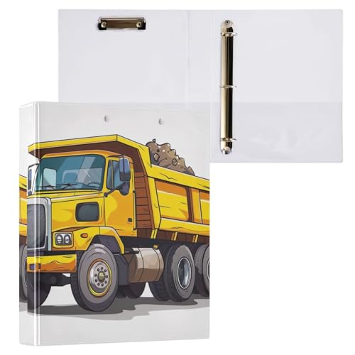 Gelber Dump Truck 3-Ring-Ordner, 3,8 cm D-Ringbuch, D-Ringbuch von GAIREG