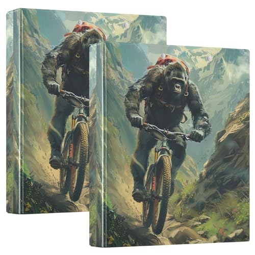 Gorilla Ride Bike 3-Ringbuch, 2 Stück, 3,8 cm (1 1/2 Zoll), Kochbuchbinder von GAIREG