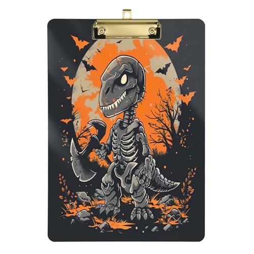 Halloween-Dinosaurier-Klemmbretter, niedriges Profil-Klemmbrett für Studenten, A4-Briefgröße, 31,8 x 22,9 cm, goldfarbener Clip von GAIREG