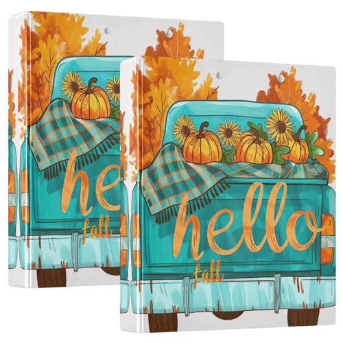 Hello Fall Teal Truck 3-Ringbuch, 3,8 cm, Lehrerbuch, 2 Stück von GAIREG