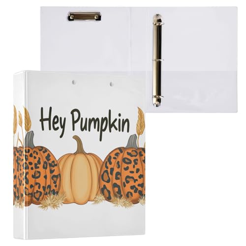 Hey Pumpkins mit Leopardenmuster, 3 Ringordner, 3,8 cm, für 200 Blatt, dekorative Ordner von GAIREG