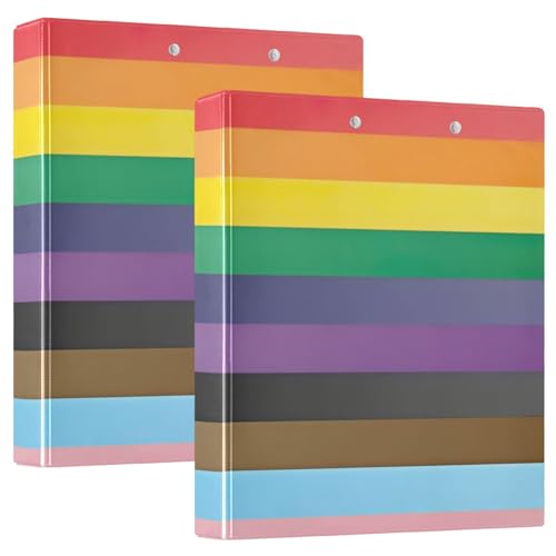 LGBT Pride Flag LGBTQ Rainbow 3,8 cm 3-Ringbuch, Lehrerbuch, 2 Stück von GAIREG