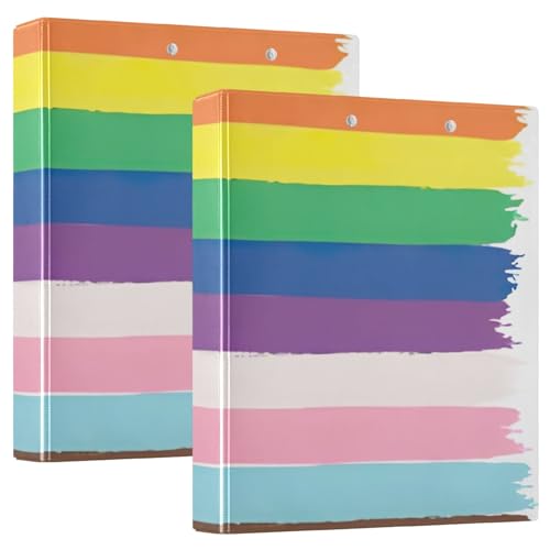 LGBTQ Flaggen-Pinsel, Rechte Pride, professionelles 3-Ringbuch, 3,8 cm, D-Ringbücher, 2 Stück von GAIREG