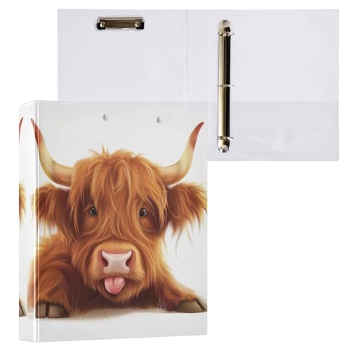 Little Highland Cow Cute 3-Ringbuch 3,8 cm Ordner für Papier von GAIREG