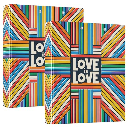 Love is Love LGBT 3,8 cm Ordner mit 3 Ringen, süßes Rezeptbuch, 2 Stück von GAIREG