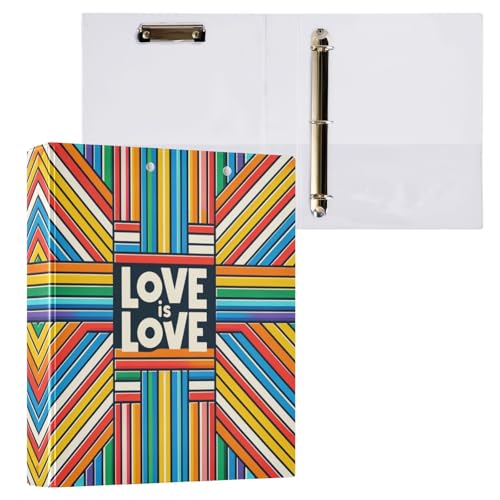 Love is Love LGBT 3-Ringbuch für College, 3,8 cm, 3 Ringbücher mit Taschen von GAIREG