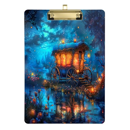 Magical Lantern Auto Acryl Klemmbrett Low Profile Fußball Klemmbrett für Trainer A4 Briefgröße 31,8 x 22,9 cm Gold Clip von GAIREG