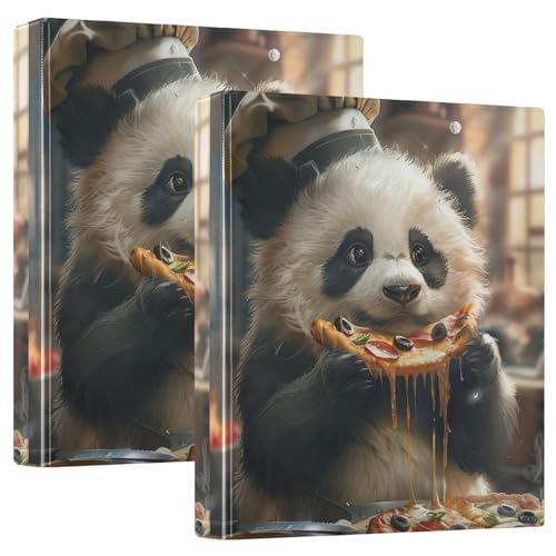 Panda Chef Eating Pizza 3-Ringbuch, 3,8 cm, Büroordner, 2 Stück von GAIREG