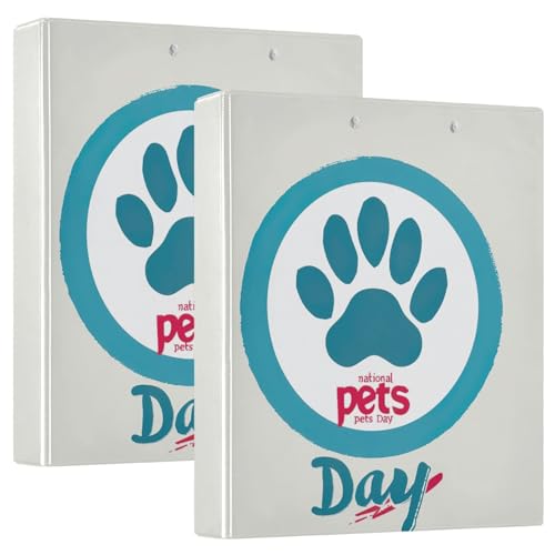 Pet Day 3,8 cm Ordner mit 3 Ringen, medizinisches Ringbuch mit Taschen, 2 Stück von GAIREG