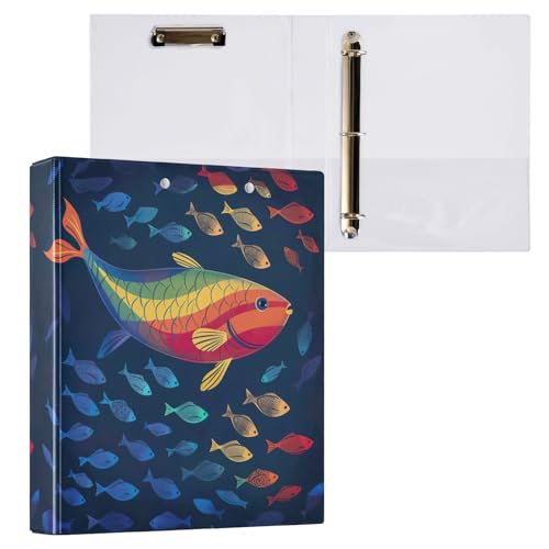 Rainbow Fish Blue Sea 3,8 cm 3-Ringbuch für 200 Blatt Ordner für Schüler von GAIREG