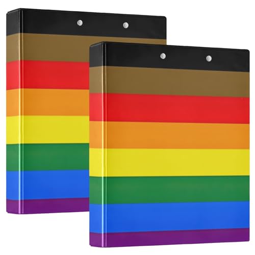 Rainbow Gay Pride Ringbuch mit 3 Ringen, für 200 Blatt, für Schüler, 2 Stück von GAIREG