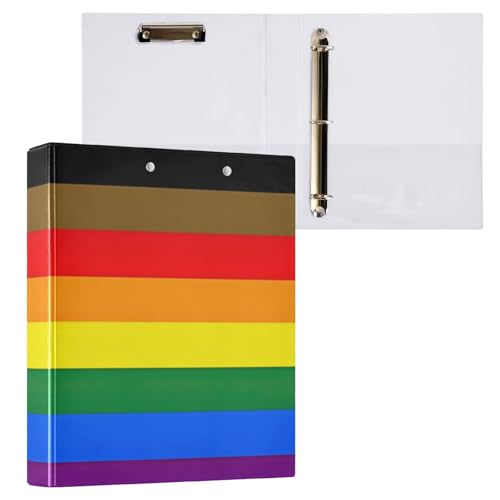 Rainbow Gay Pride Ringbuch mit drei Ringen, 3,8 cm, für 200 Blatt, Mädchen-Ordner für die Schule von GAIREG