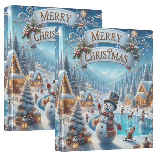 Ringbuch Weihnachten Winterlandschaft 3 Stück 3,8 cm Ordner für Büro von GAIREG