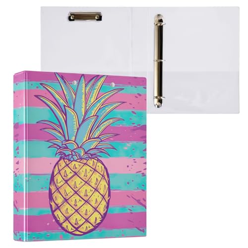 Ringbuch mit 3 Ringen, Ananas und Streifen, 3,8 cm, für Mädchen von GAIREG