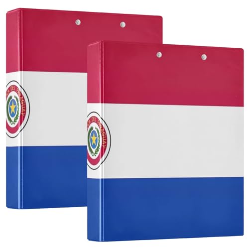 Ringbuch mit Paraguay-Flagge, 3 Stück, 3,8 cm, für Teenager-Mädchen, 2 Stück von GAIREG