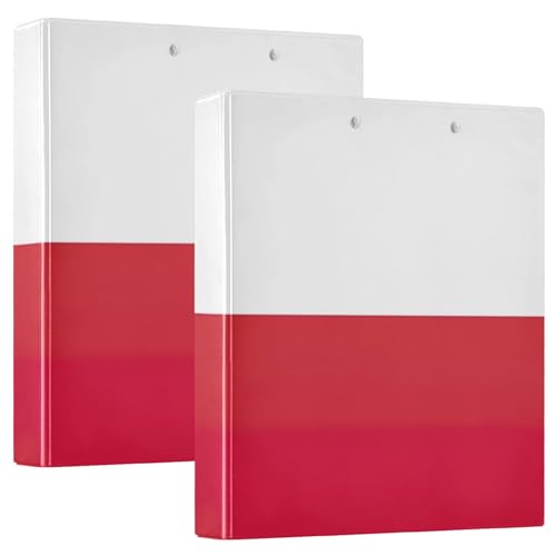 Ringbuch mit Polen-Flagge, 3,8 cm, dekorativer D-Ringbuch, Ringbuch mit Taschen, 2 Stück von GAIREG