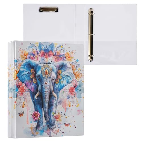 Schöner Elefant Boho Cute 3-Ringbuch 3,8 cm für 200 Blatt Schulordner von GAIREG