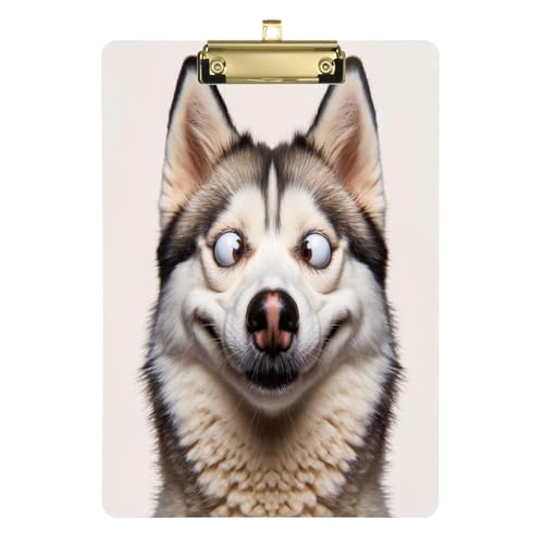 Silly Funny Dog Clipboards, Low Profile Clipboard for Kids Students Nurses Coaches Teachers, A4 Letter Size 12.5 x 9 Inches Gold Clip von GAIREG