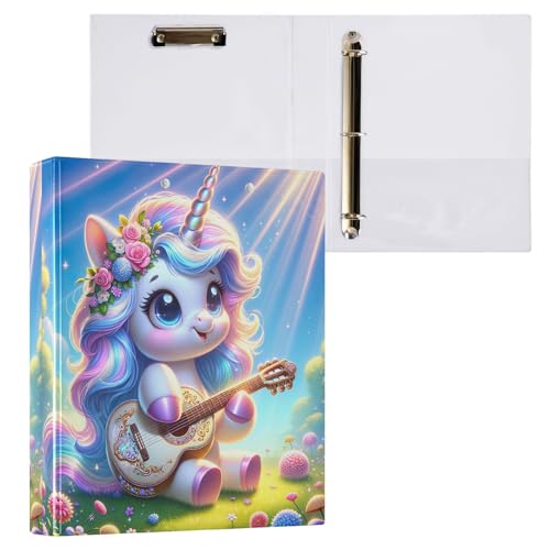 Spring Unicorn Spielgitarre Ringbuch mit Taschen, 200 Blatt Kapazität, Jungenbuch von GAIREG