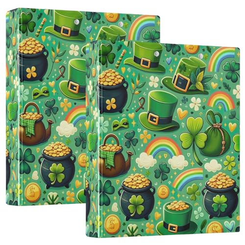 St. Patrick's Day Elemants Rezeptbuch mit 3 Ringen, 3,8 cm, D-Ringbuch, 2 Stück von GAIREG