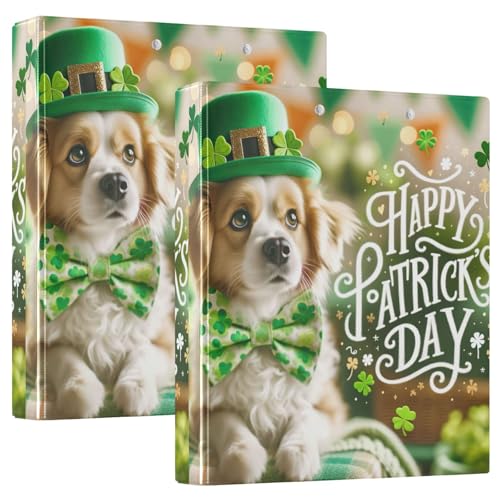 St. Patrick's Day Puppy 1 1/2 3-Ringbuch für 200 Blatt, runde Ringe, Kochbuchordner, 2 Stück von GAIREG